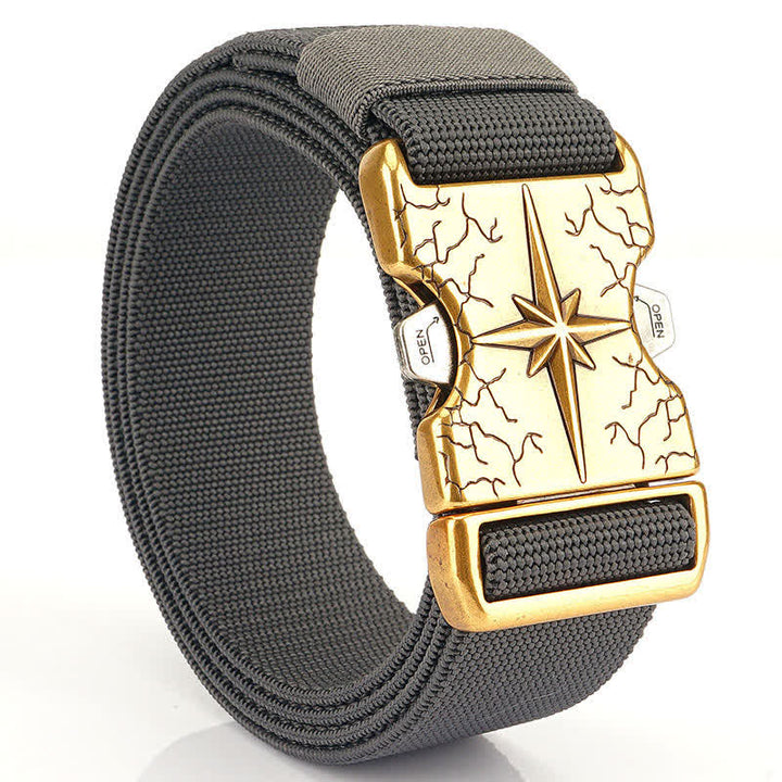 Men's Tactical Quick Release Elastic Canvas Belt - Gray - 50" - image 14