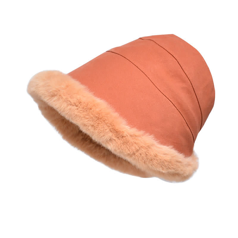 Women's Thickened Warm Plush Brim Bucket Hat - image 1
