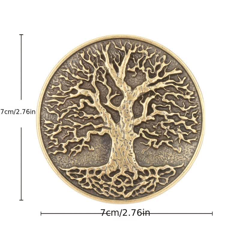 Men's DIY Tree of Life Round Buckle Leather Belt - image 2
