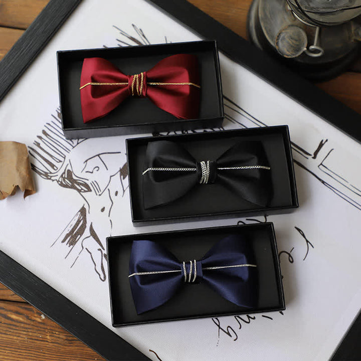 Men's Bling Chain Plain Bow Tie - image 0