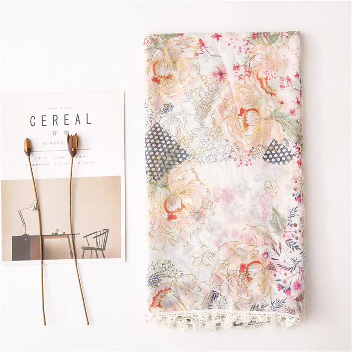 Women's Thin Voile Floral Lace Scarf - image 1
