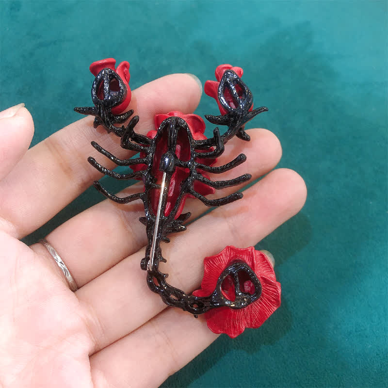 Men's Personality Scorpion Rose Brooch - image 5