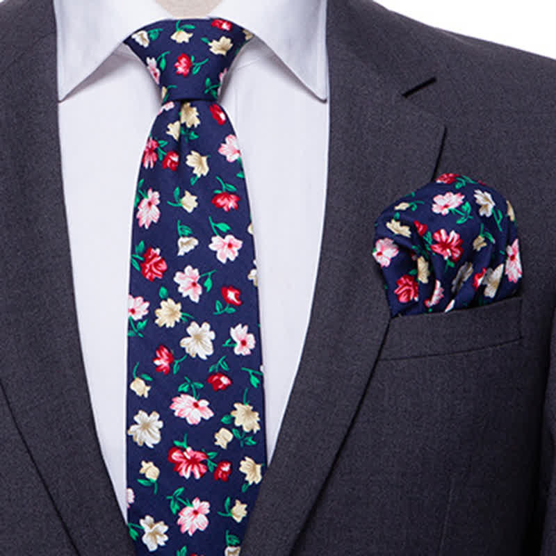 2Pcs Men's Bohemian Style Floral Necktie Set - image 7