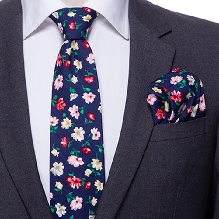 2Pcs Men's Bohemian Style Floral Necktie Set - image 7