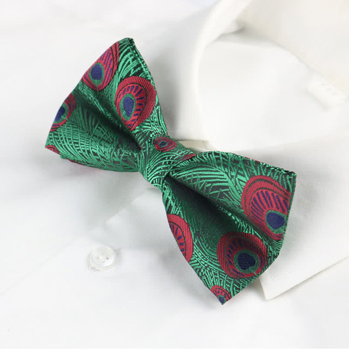 Men's Peacock Feather Pattern Bow Tie - image 10