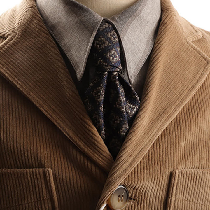 Men's Tiny Geometric Flowers Textured Necktie - Navy - image 2