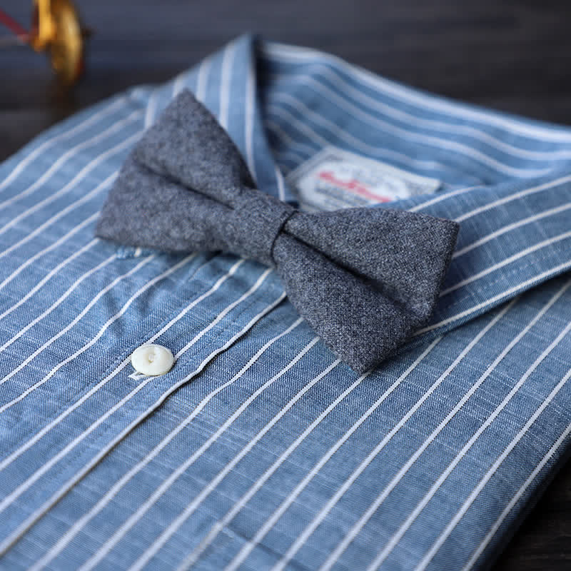 Men's Simple Tweed Wool Blend Bow Tie - # 8 - image 10