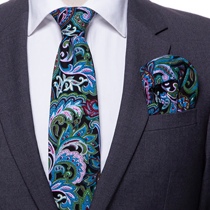 2Pcs Men's Paisley Floral Necktie Set - image 3