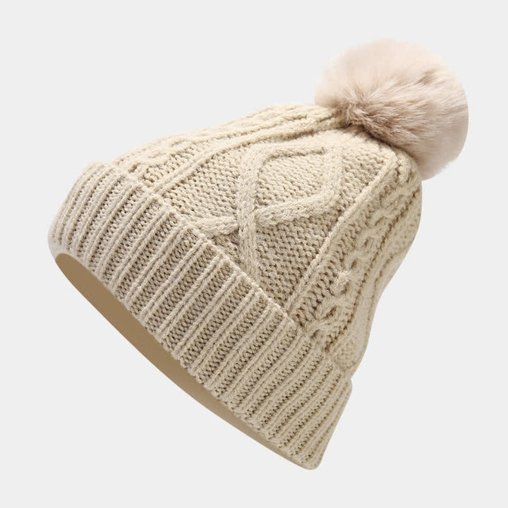 3Pcs Women's Cable Knitted Hat Scarf Fingerless Mittens Set - image 5