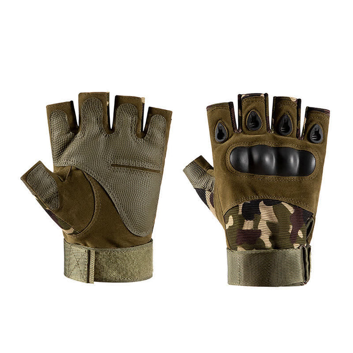 Non-Slip Half Finger Hands Protector Tactical Gloves - Camo - XL - image 11