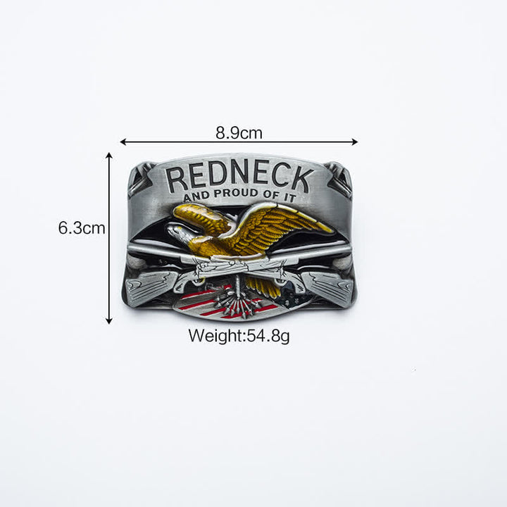 Men's DIY Redneck Enameled Eagle Buckle Leather Belt - image 2