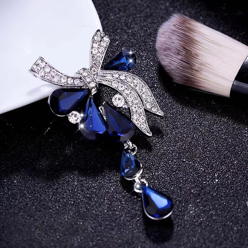 Women's Novelty Teardrop Bowknot Brooch - Blue - image 6