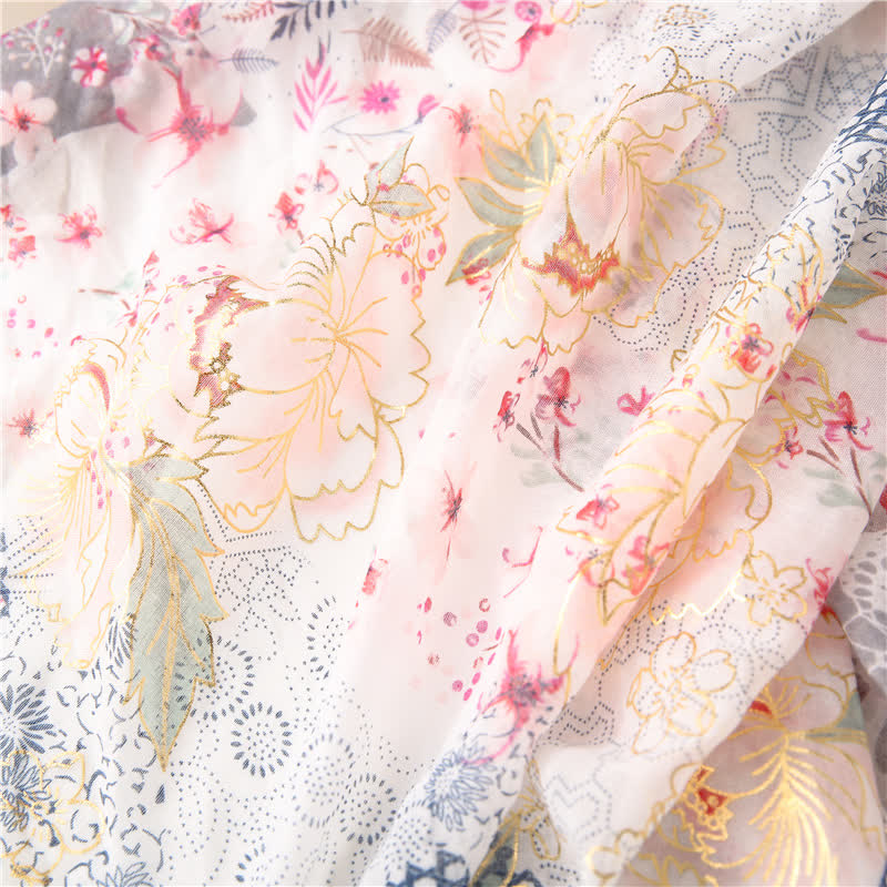 Women's Thin Voile Floral Lace Scarf - image 5