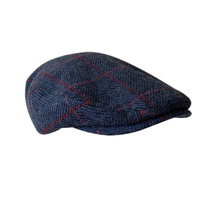 Countryside Dark Blue Red Plaid Beret Cap - image 3