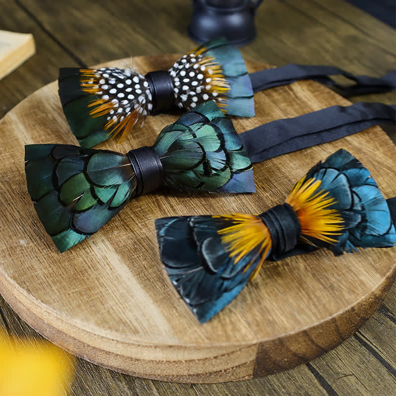 Green Classic Feather Bow Tie Collection Bundle - image 1