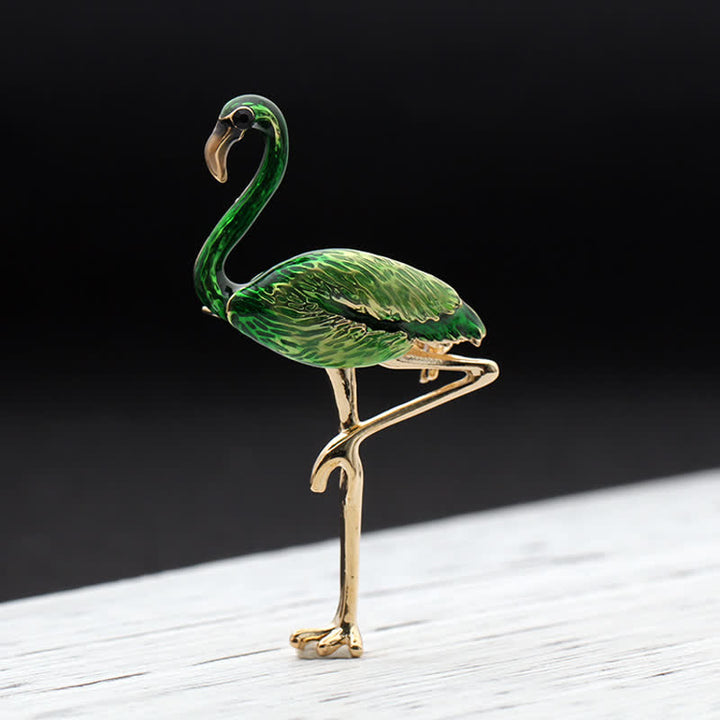 Women's Exotic Enamel Flamingo Brooch - image 11