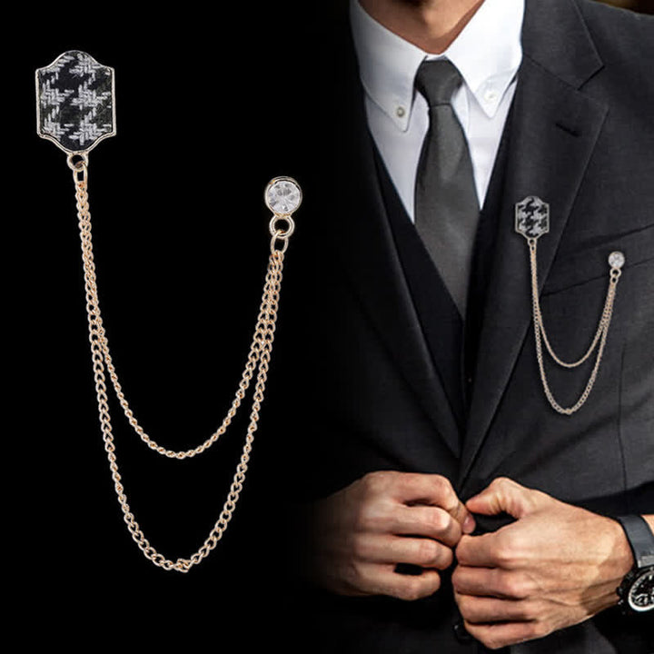 Men's British Cloth Personality Brooch - Gray - image 0