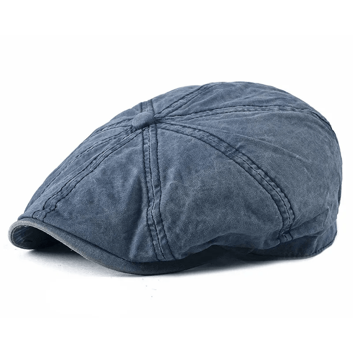 Casual Washed Aged Cotton Beret Cap - Blue - M (22"-22 7/8") - image 11