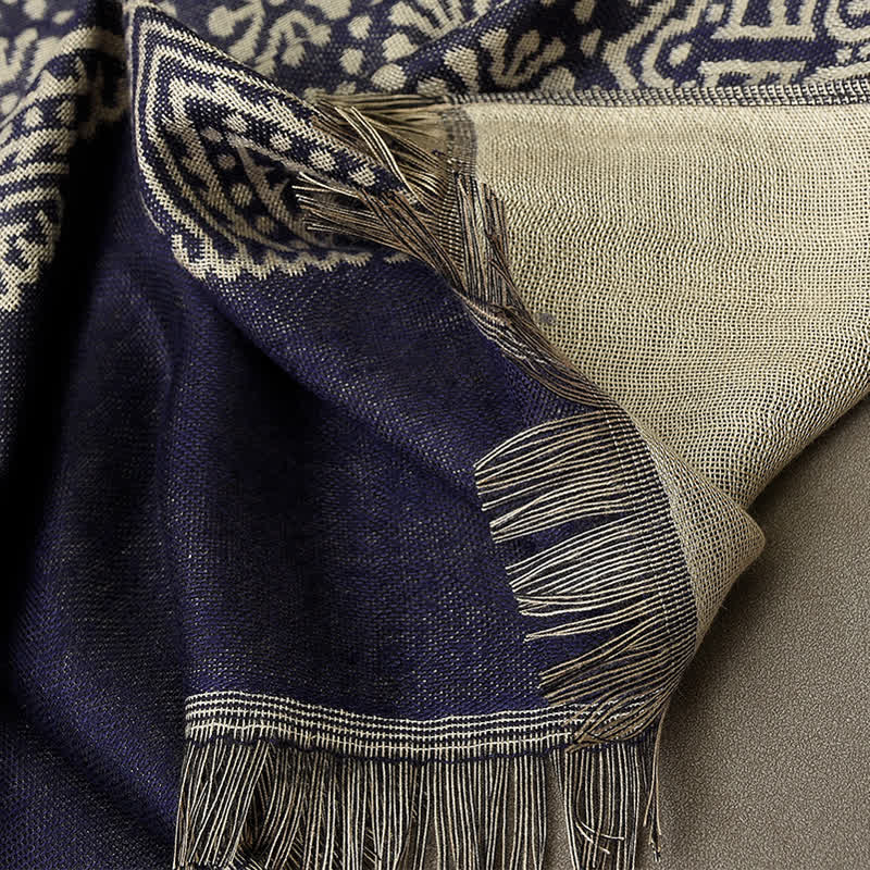 Men's Cotton Linen Lightweight Ethnic Scarf - image 7