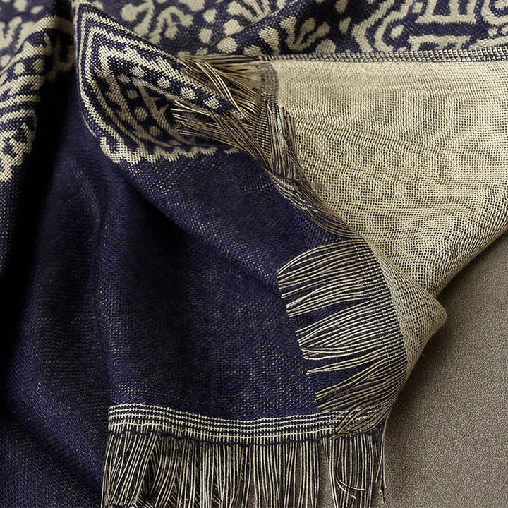 Men's Cotton Linen Lightweight Ethnic Scarf - image 7