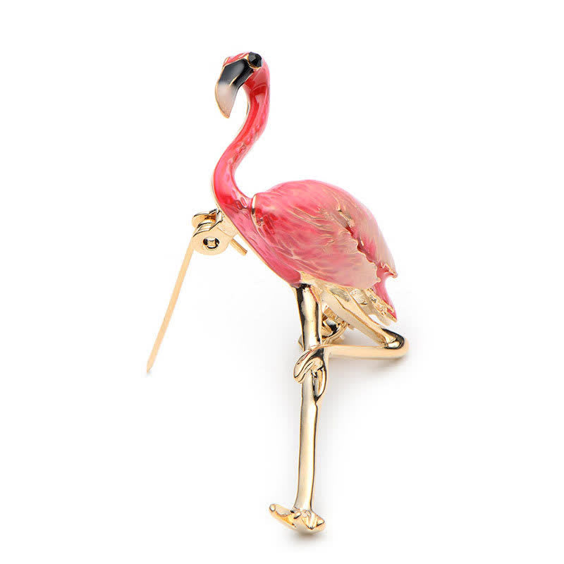 Women's Exotic Enamel Flamingo Brooch - image 4