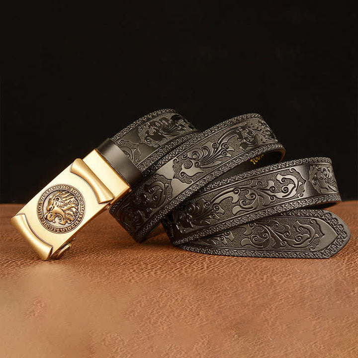 Men's Punk Lion Head Leather Belt - image 11