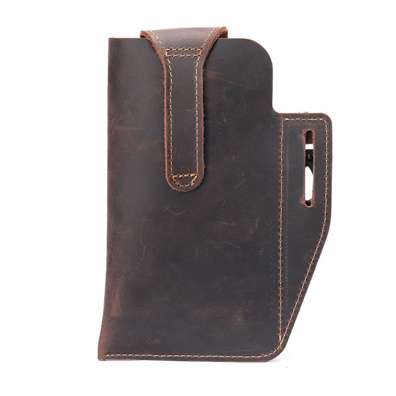 Minimalist Phone Crazy Horse Leather Belt Bag - image 5