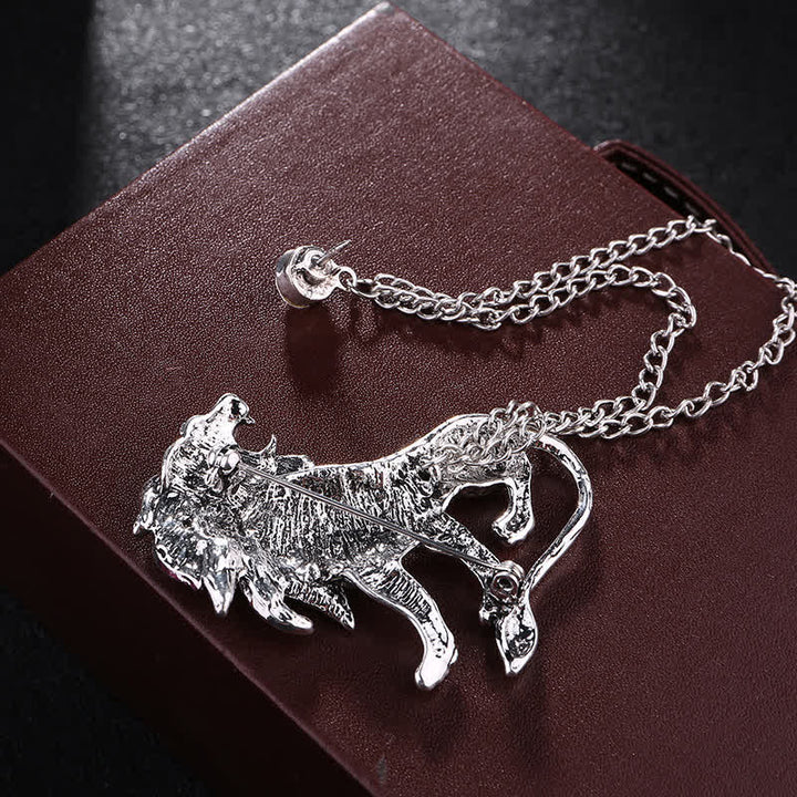 Men's Domineering Lion Chain Brooch - image 3