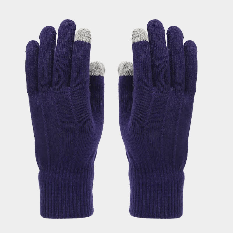 3Pcs Unisex Classic Versatile Hat Scarf Gloves Set - image 19