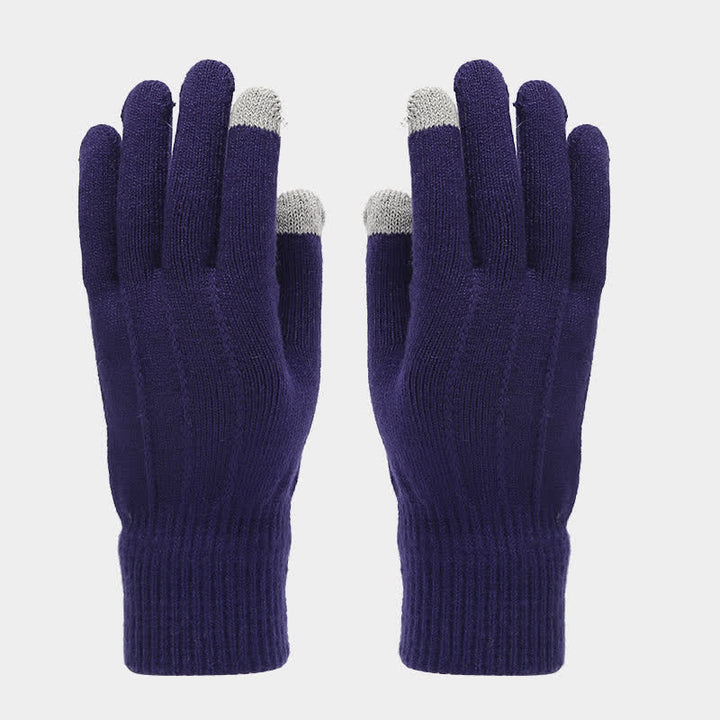 3Pcs Unisex Classic Versatile Hat Scarf Gloves Set - image 19