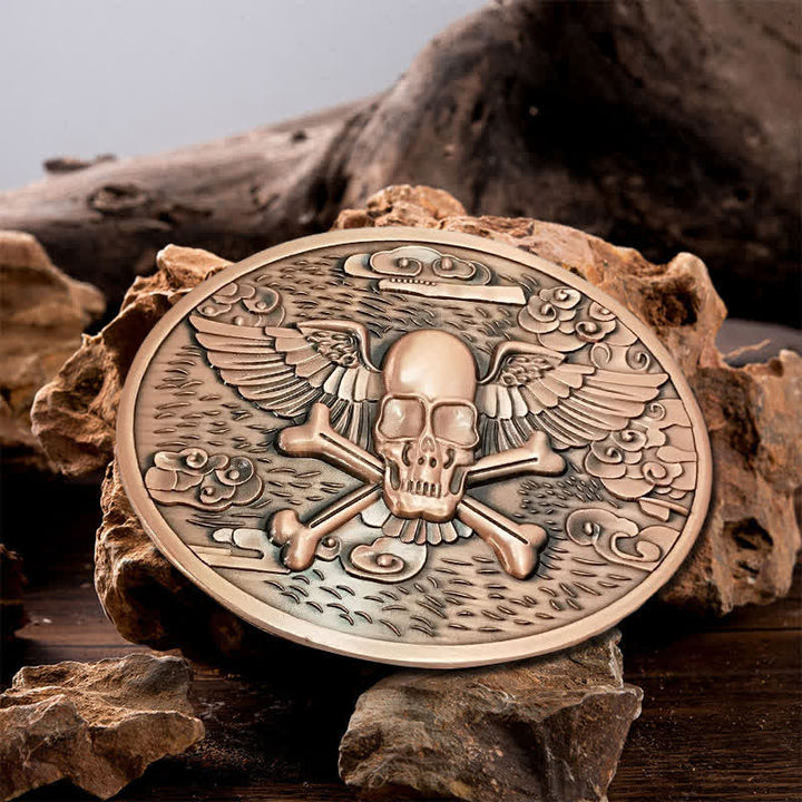 Men's DIY Skull Angel Creative Beer Holder Buckle Leather Belt - Copper - Without Belt - image 7