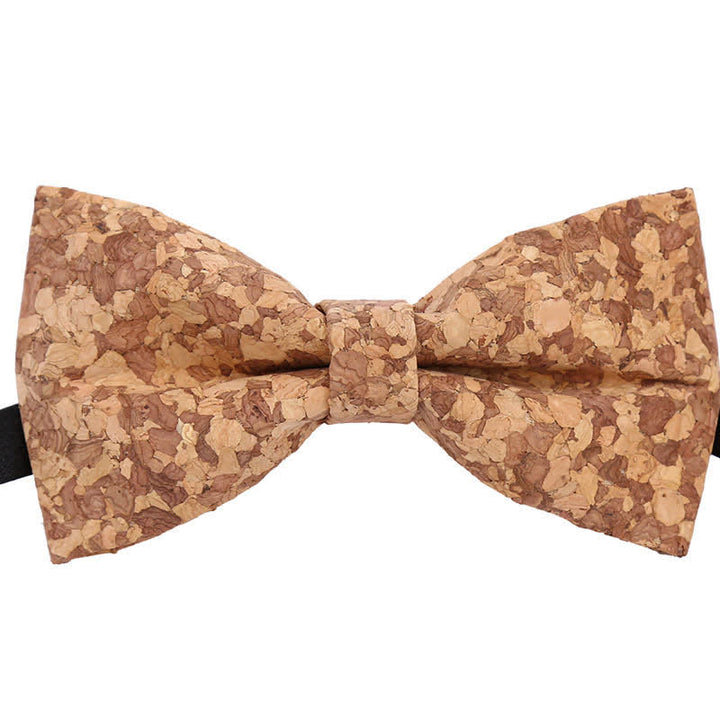 Men's Cork Graphic Lines Wooden Bow Tie - Style #2 - image 3