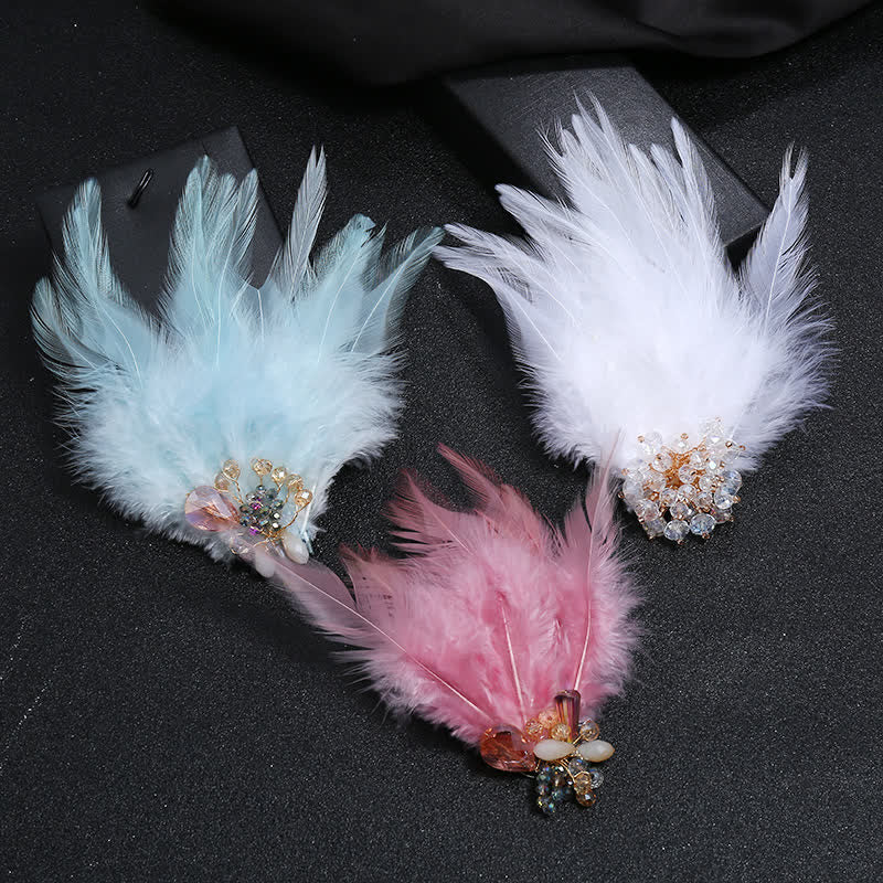 Women's Luxury Crystal Branch Snowflake Feather Brooch - image 0