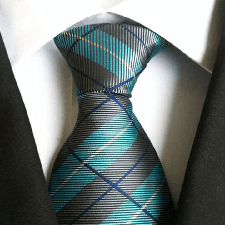 Men's Plaid Zipper Tie Argyle Necktie - image 1