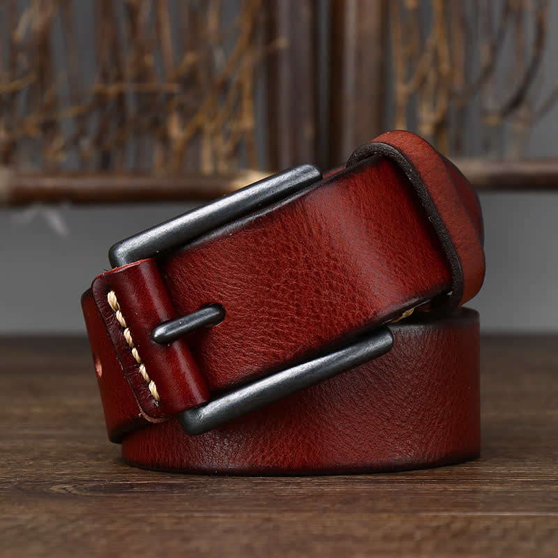 Men's Stylish Retro Glossy Cowboy Leather Belt - image 11