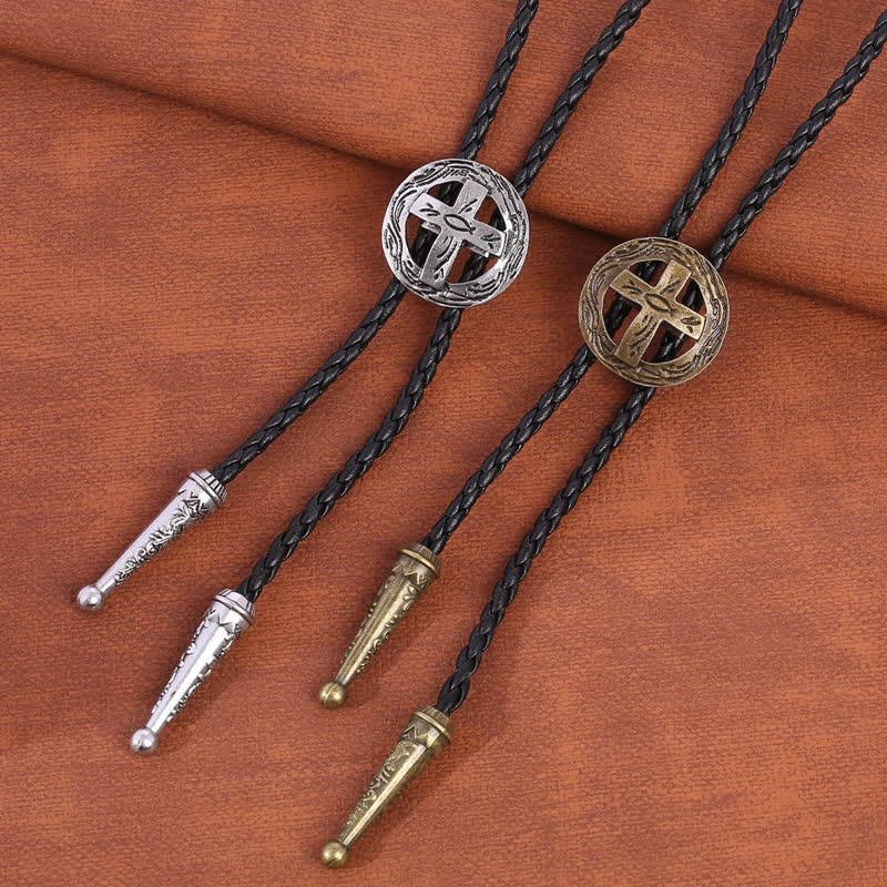 Retro Shirt Accessories Circle Cross Bolo Tie - image 1