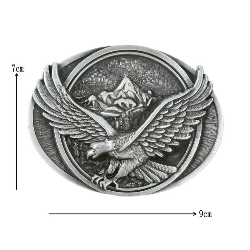 Men's DIY Domineering Flying Eagle Buckle Leather Belt - image 3