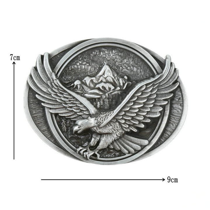 Men's DIY Domineering Flying Eagle Buckle Leather Belt - image 3