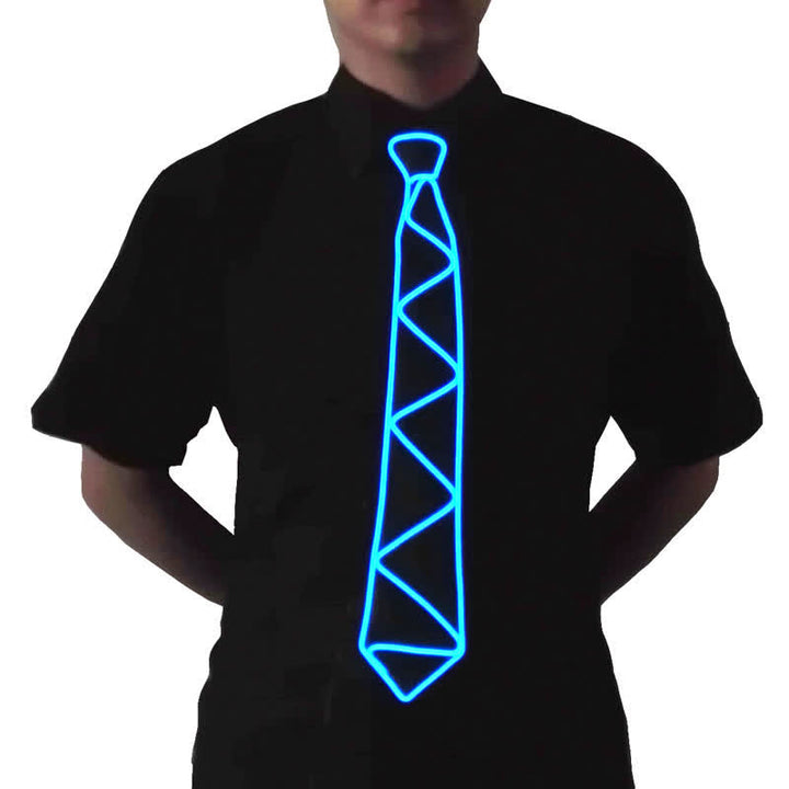 Cool Neon LED Strip Glowing Necktie - Blue - image 0