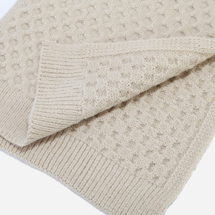3Pcs Women's Criss Cross Knit Hat Scarf Gloves Set - image 8