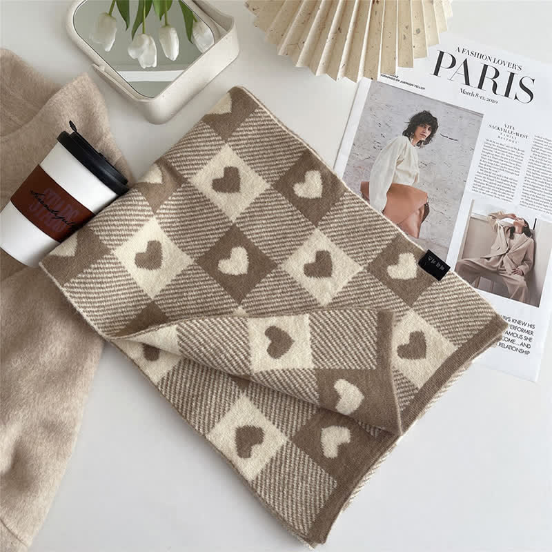 Women's Chunky Love Plaid Double-Sided Scarf - image 7