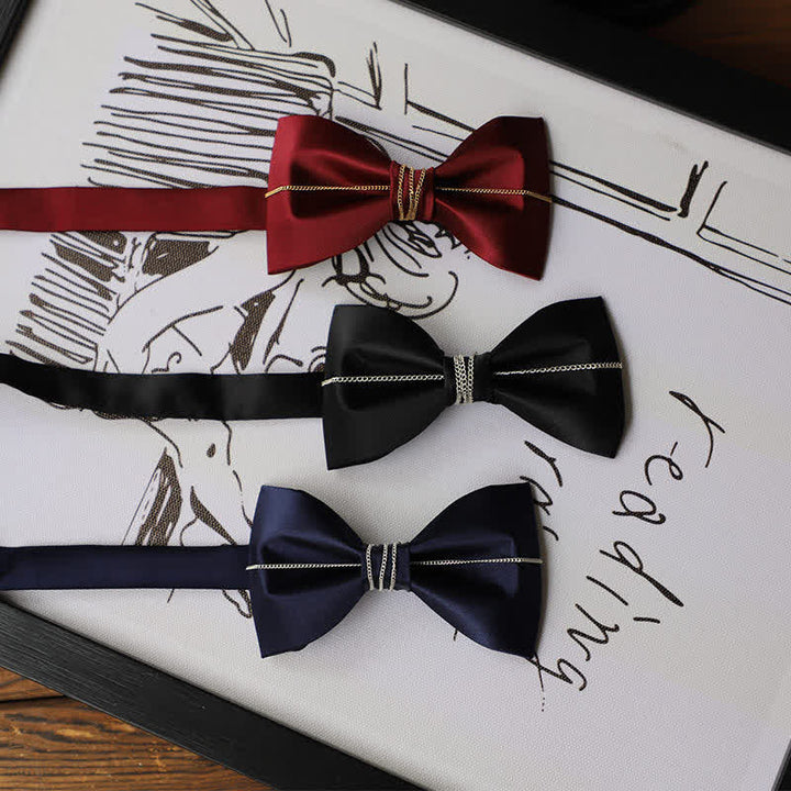 Men's Bling Chain Plain Bow Tie - image 4