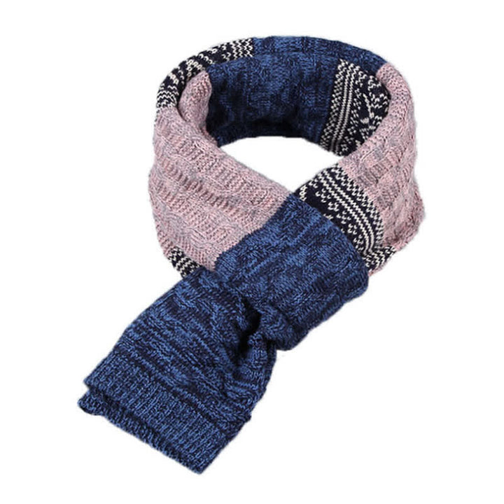 Men's Argyle Knitted Stitching Color Block Scarf - image 11
