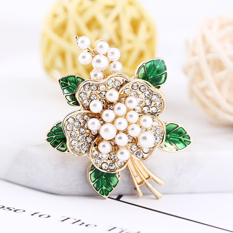 Women's Pearl Stamens Floral Brooch - image 2