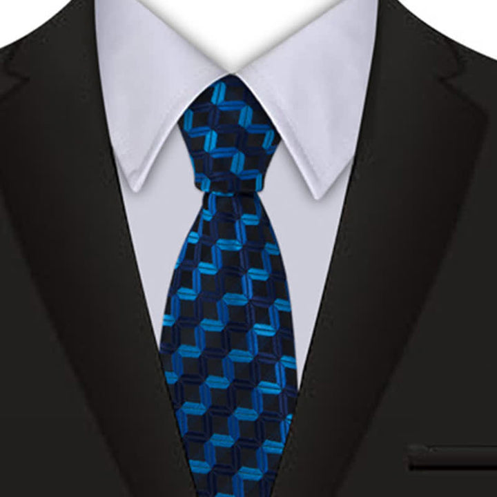 DarkBlue Men's Innovative Geometry Necktie - image 1