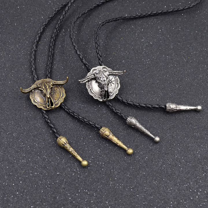 Wild Western Rodeo Bull Head Bolo Tie - image 1