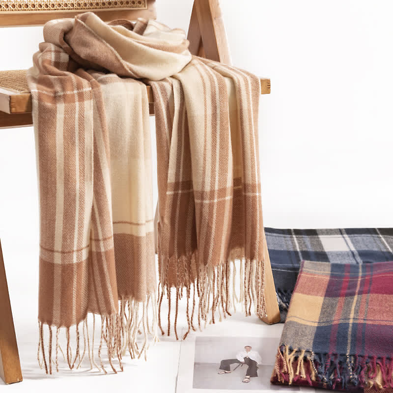 Women's Classic Winter Warm Plaid Scarf - image 0