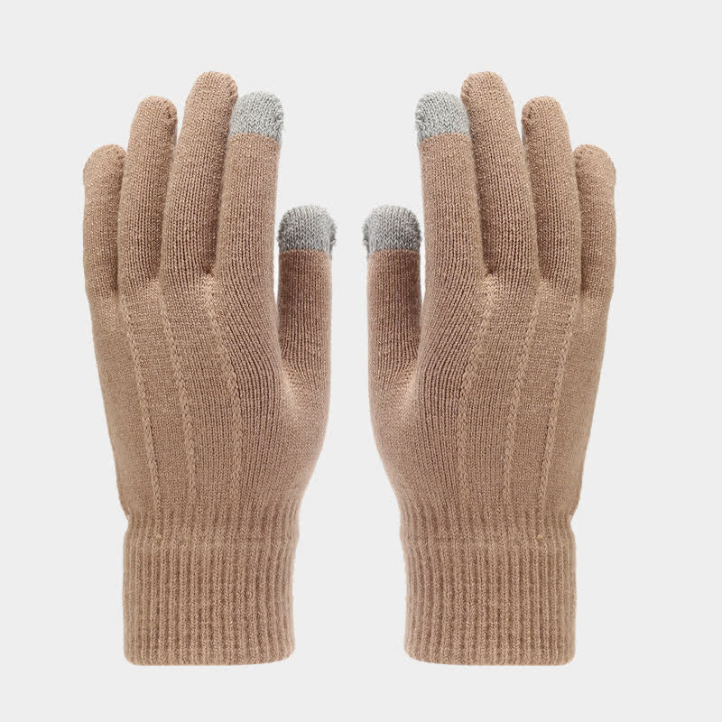 3Pcs Unisex Classic Versatile Hat Scarf Gloves Set