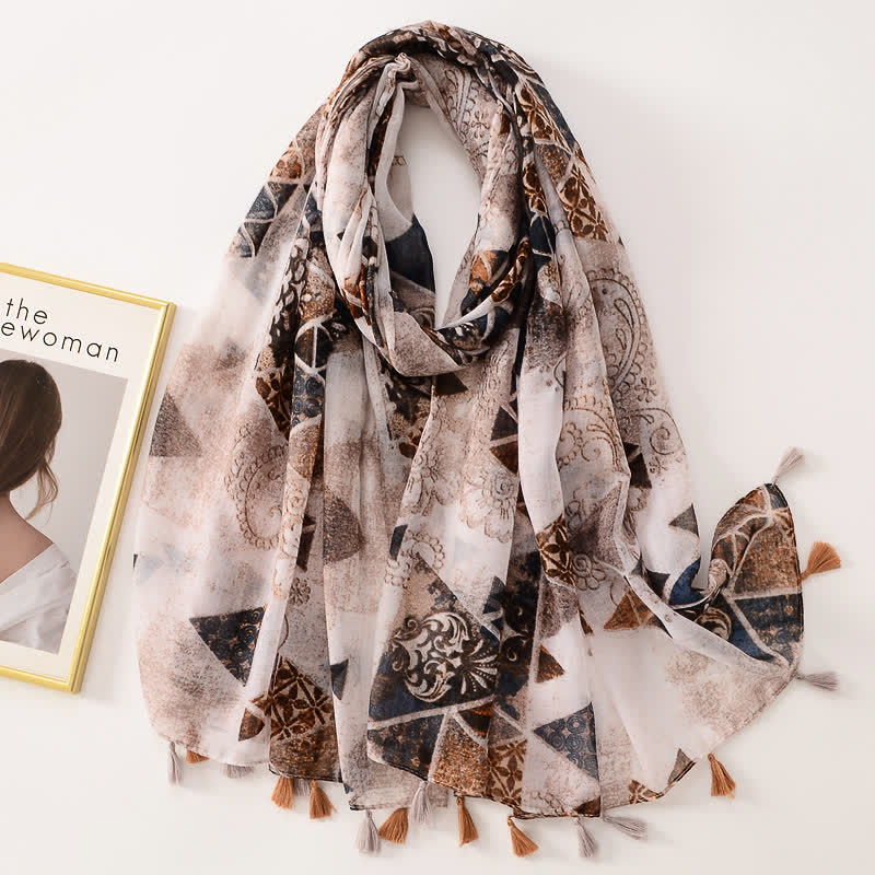 Women's Thin Lovely Butterfly Floral Tassel Scarf - Style #33 - image 38