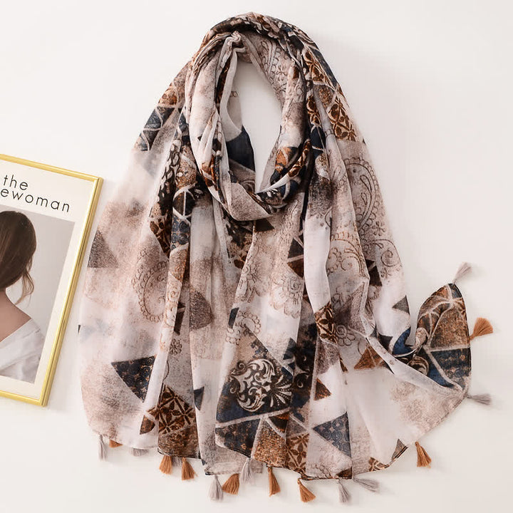 Women's Thin Lovely Butterfly Floral Tassel Scarf - Style #33 - image 38